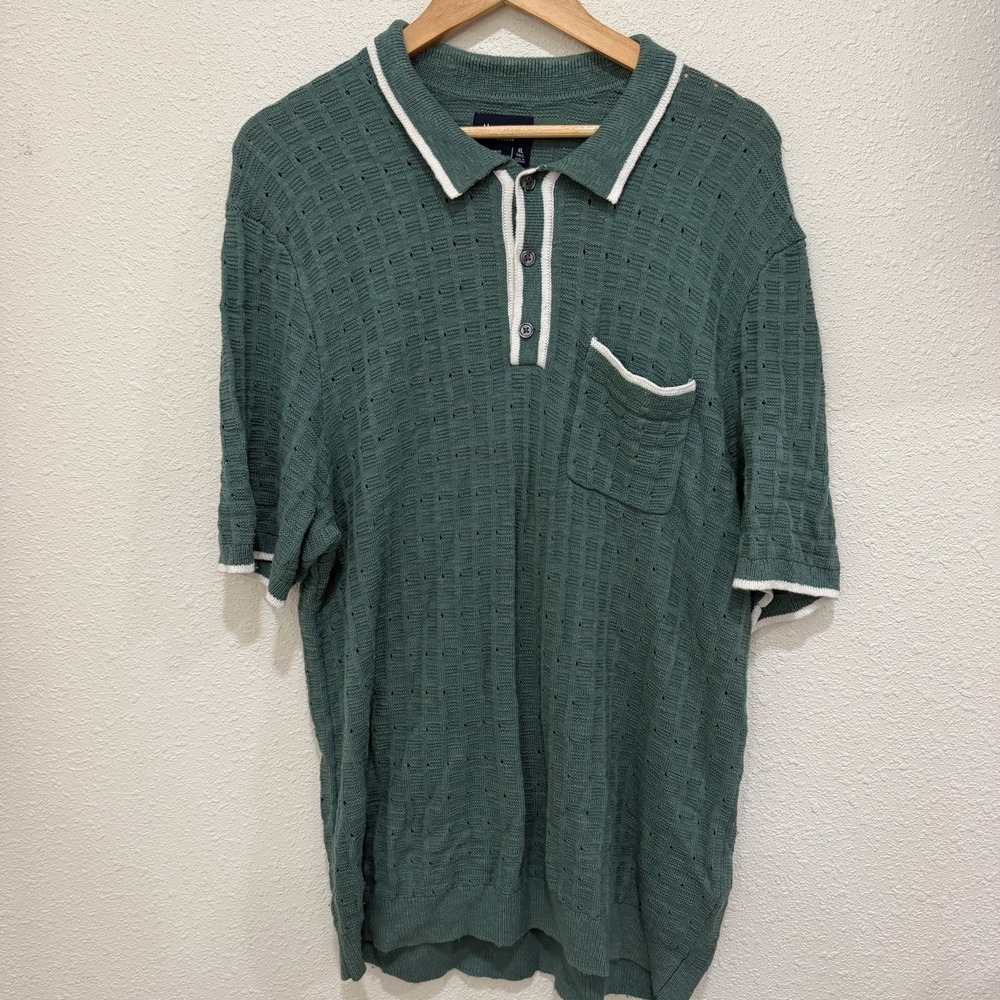 Abercrombie & Fitch Knit Polo Men's Size XL-T Green Preppy Short Sleeve